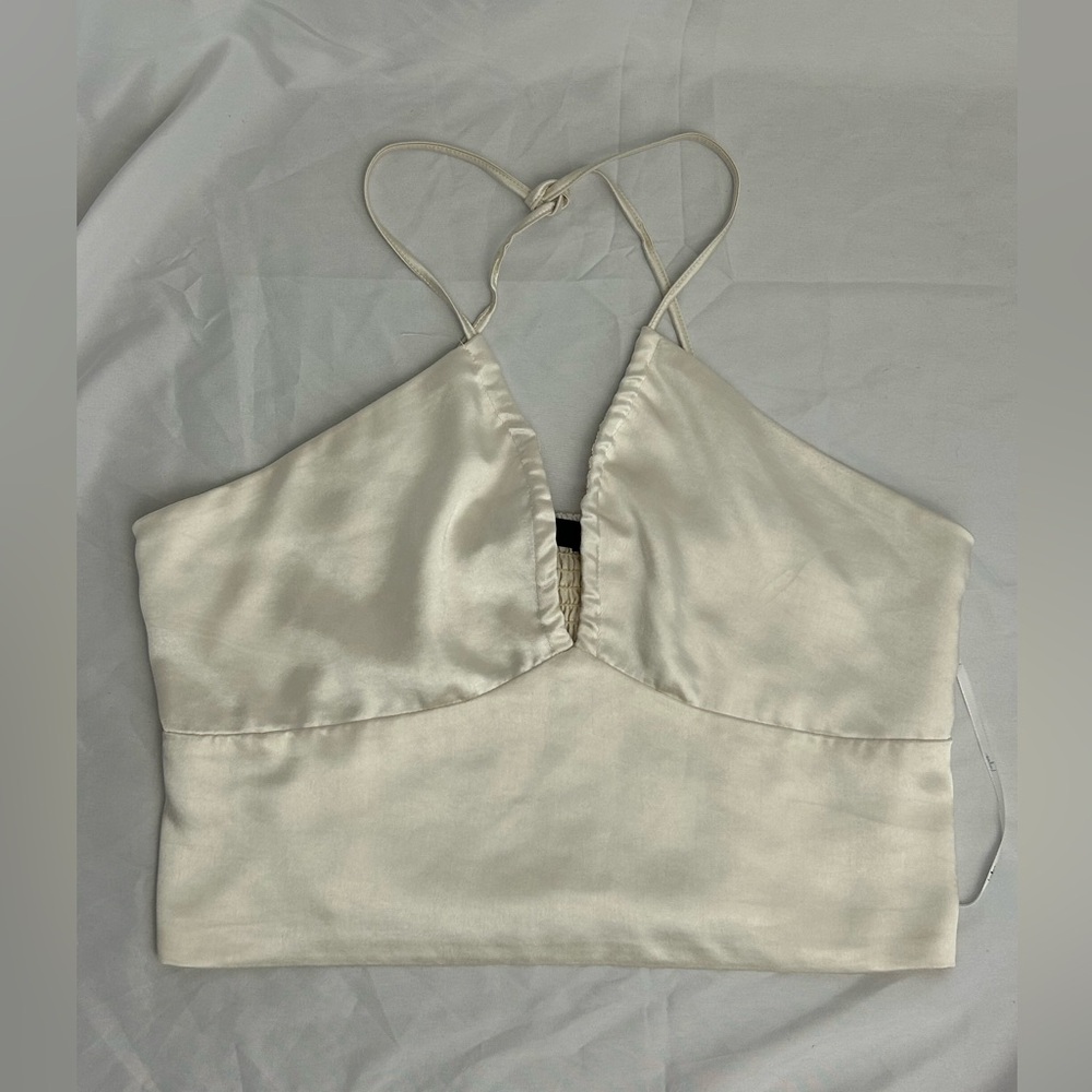 Lulu's Cream Satin Top 0045